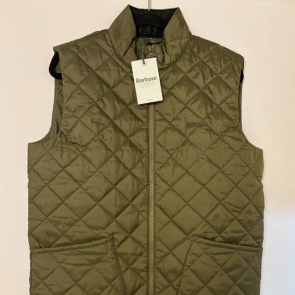 BARBOUR MONTY GILET /VEST in Olive MSRP$180 ~ SHARP LOOKING , WARM AND COMFY - Picture 1 of 13